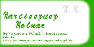 narcisszusz molnar business card